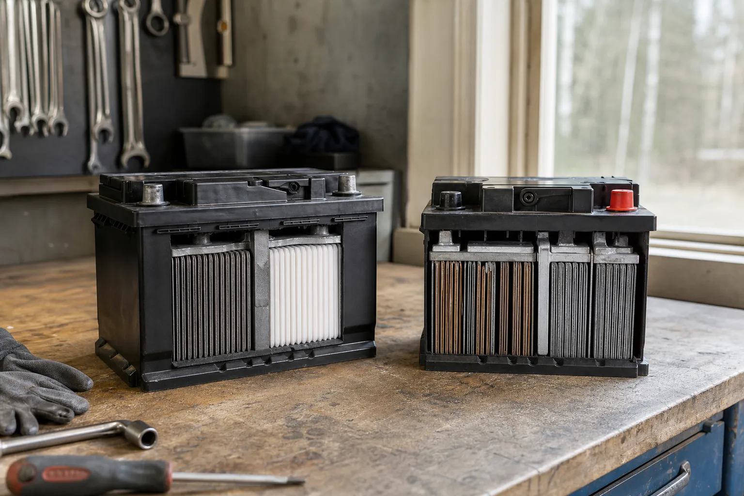 AGM- och EFB-batterier jämförs