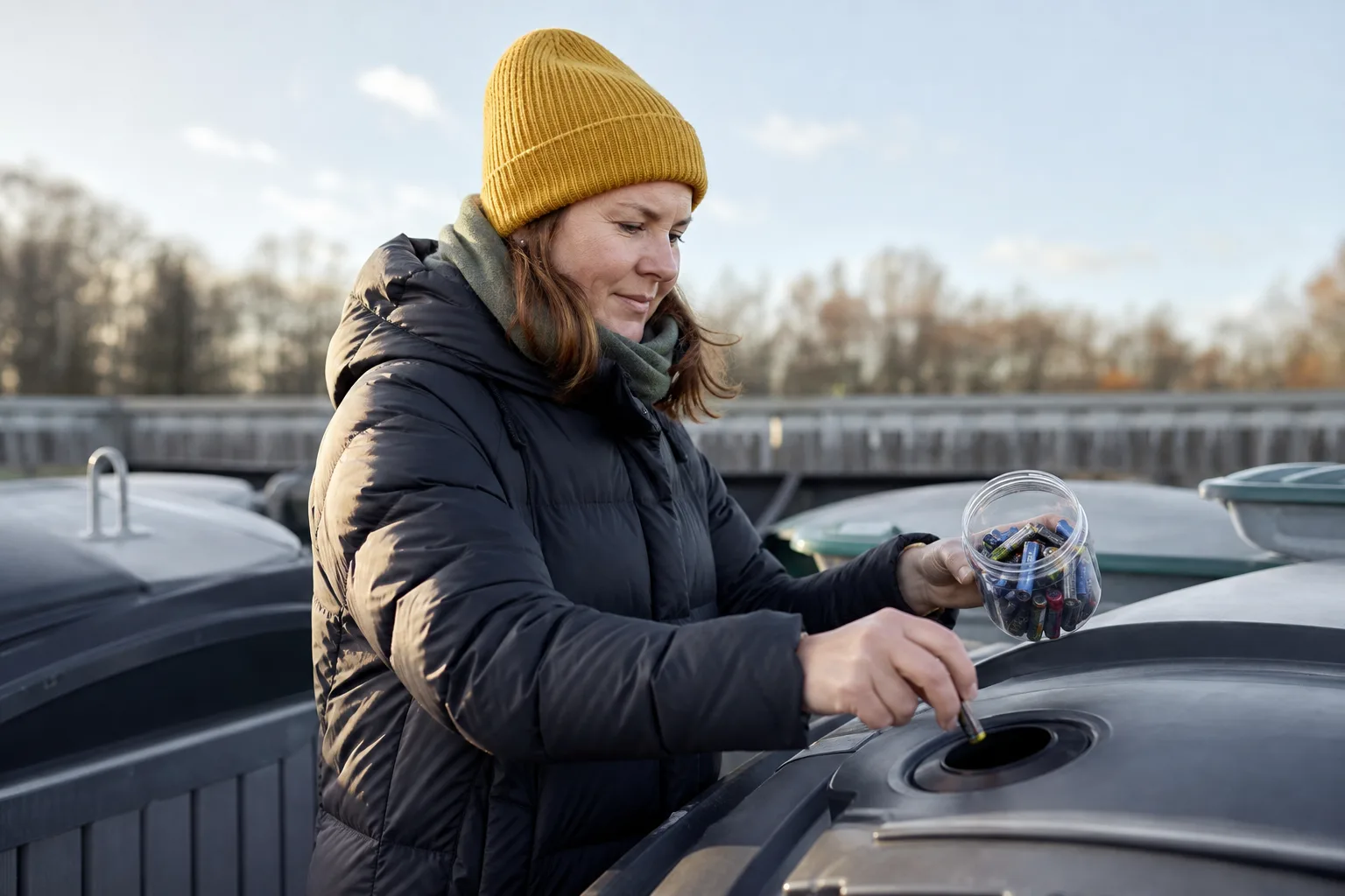 Batterier sorteras för återvinning