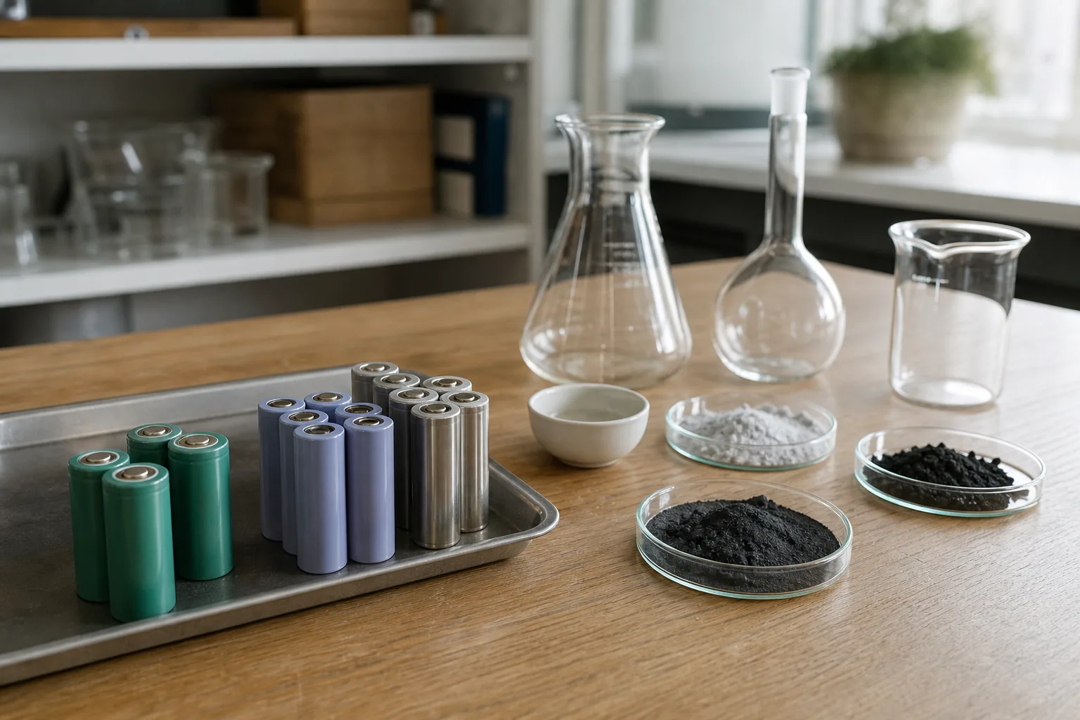 Battericeller och laboratorieglas