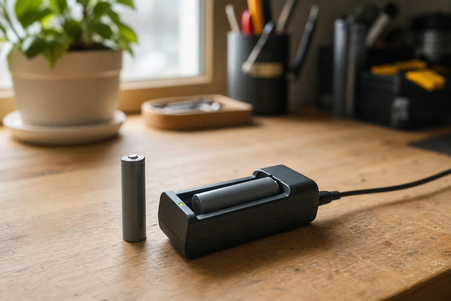 Litiumjonladdare med battericell