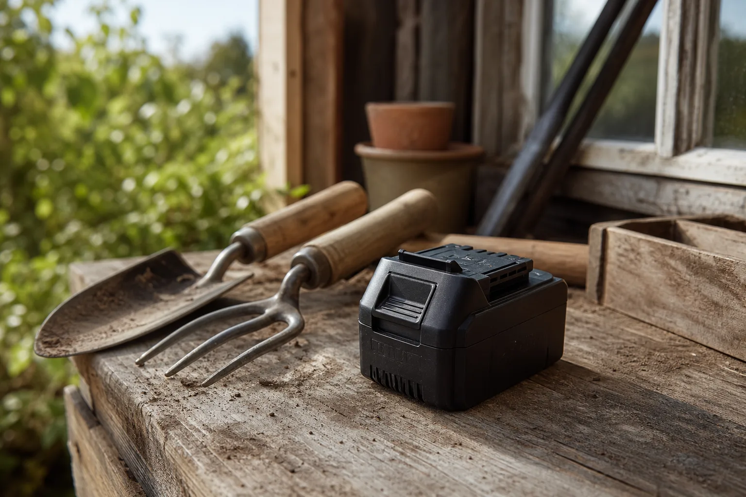 Batteripack för verktyg i förråd